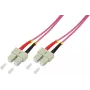 LogiLink - Patchkabel - SC Multimode (M) auf SC Multimode (M) - 1 m - Glasfaser - Duplex - 50/125 Mikrometer - OM4 - halogenfrei - heather violett