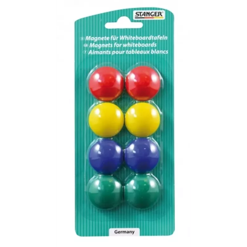 Whiteboard-Magnete Stanger Modell 73002 Set mit 8 Farben, 8er-Pack runde Marker