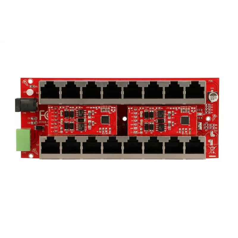 Extralink Gigabit PoE-Injektor 8-Port Aktiv, 8 Ports Gigabit 802.3at/af, Mode A