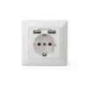 Sicherheitssteckdose für Unterputzmontage Digitus DA-70613 mit 2 USB-Anschlüssen