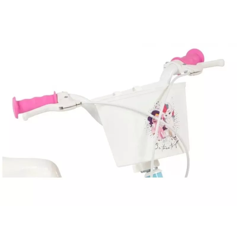 Kinderfahrrad Toimsa 1297 mit 12-Zoll-Schaumstoffrädern, 4 Rädern, Korb, Kettenschutz, Schutzblechen — My Little Pony