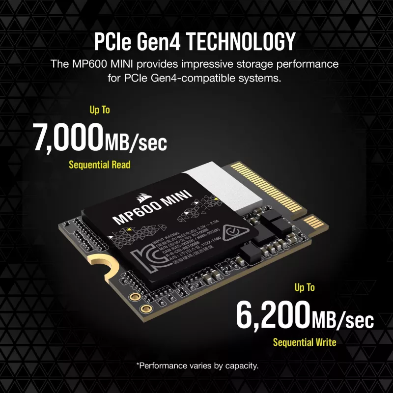 Corsair MP600 Mini - SSD - 2 TB - intern - M.2 2230 - PCIe 4.0 x4 (NVMe)