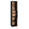 Badezimmer-Hochschrank top e shop S40 ANTHRACIT/ARTISAN, freistehend, 400×300×1700 mm, 6 Einlegeböden, 2 Türen