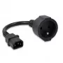 Netzadapter QOLTEC IEC 320 C14 auf französischen Stecker, 0,15 m Kabel