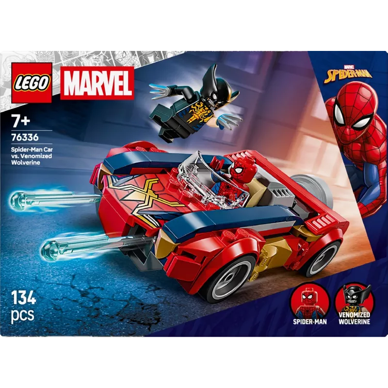 LEGO MARVEL 76336 Spider-Man Auto vs. Venomized Wolverine