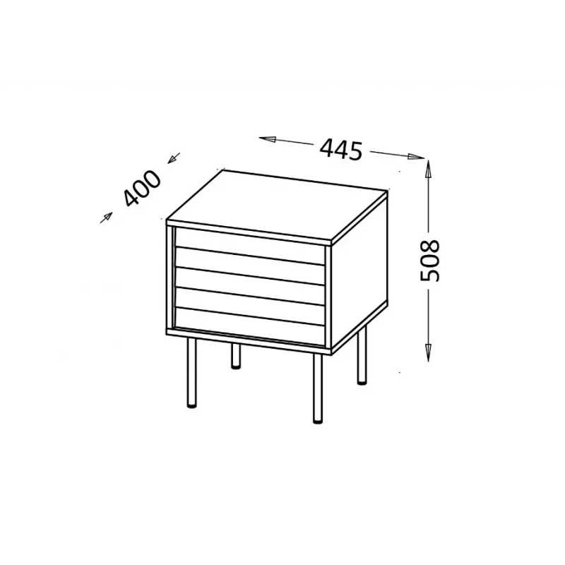 Cama Nachtschrank, 2 Stk. CORTINA 45x40x51 schwarz