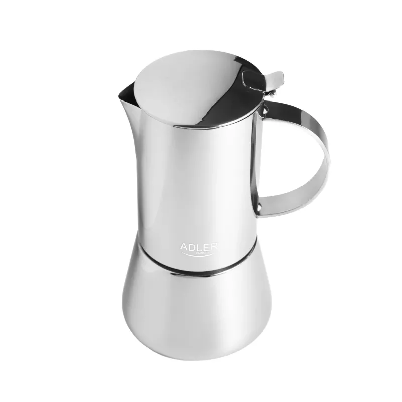 Espressomaschine Adler AD 4419 — Edelstahlgehäuse, kompakte Größe
