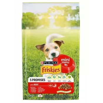 FRISKIES Mini Menu Rind mit Gemüse - Trockenfutter für Hunde - 1,5 kg