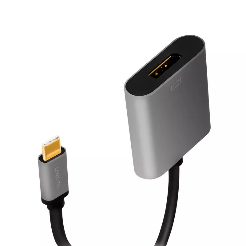 LogiLink CUA0102 USB 3.2 Gen1 Typ-C auf DisplayPort Kabel 0,15 m Schwarz