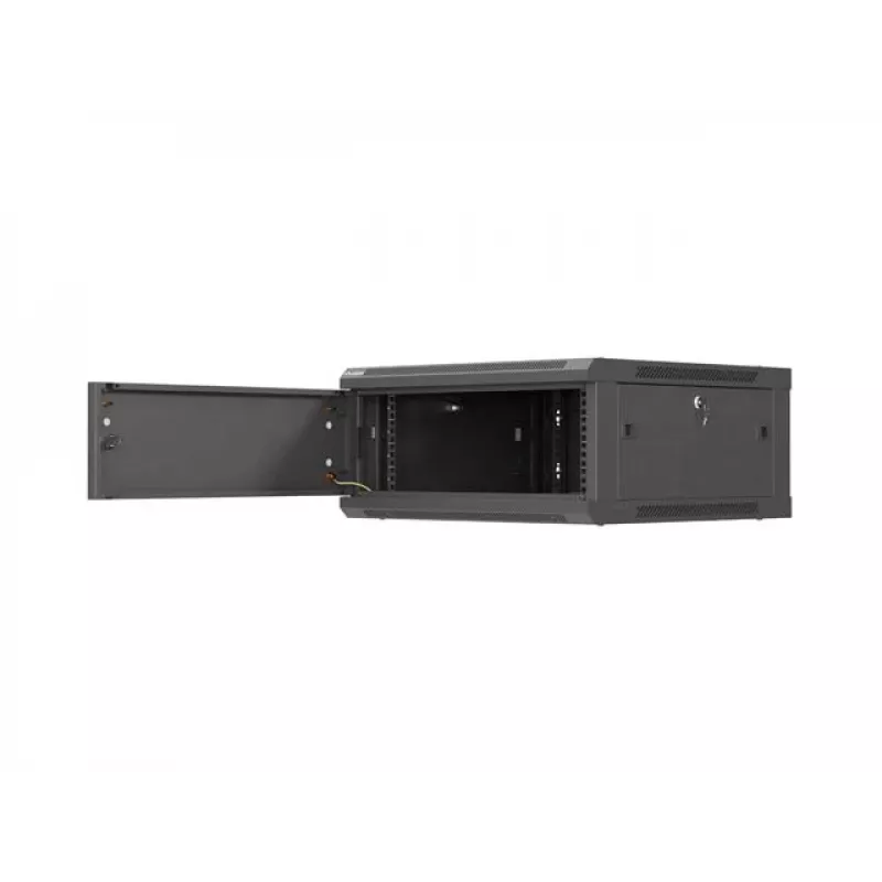Wandmontierbarer 19-Zoll-Netzwerkschrank LANBERG 4U 600×600 mm, schwarz