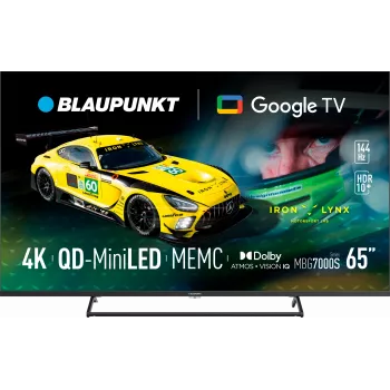 Fernseher BLAUPUNKT 65MBG7000S 65 Zoll Mini LED Smart TV Google TV Schwarz, Energieklasse G