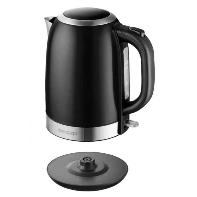 Wasserkocher Concept Solution RK3245 — 1,7 l, 2200 W, Edelstahl, Schwarz