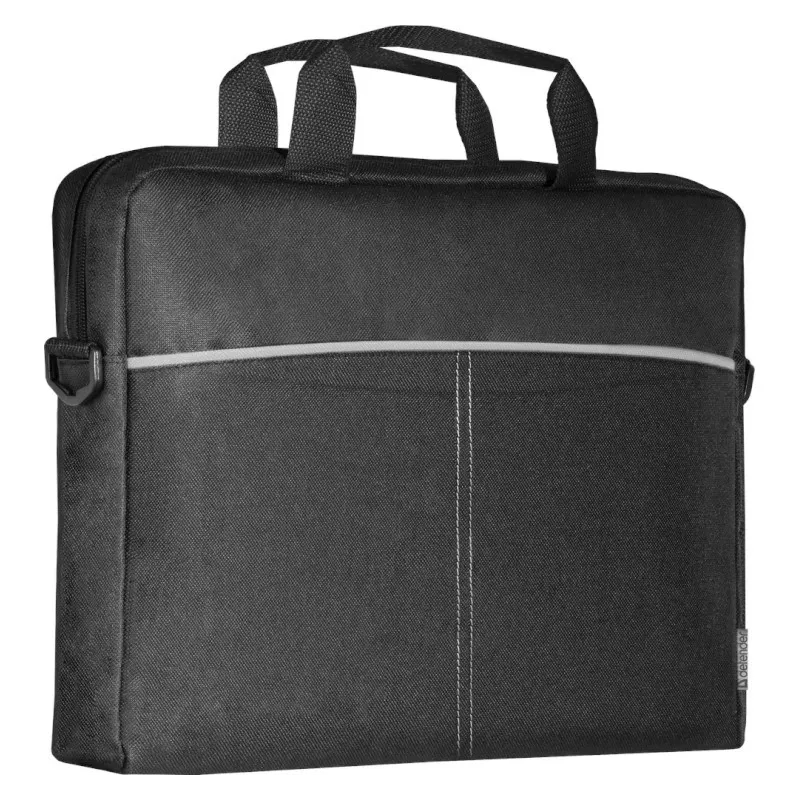 Laptoptasche DEFENDER Lite 39,6 cm (15,6 Zoll) Schwarz/Grau, Polyester, Reißverschluss, Tragegriff, abnehmbarer Schultergurt