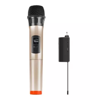 PU628J UHF Wireless Dynamic Microphone with LED Display (Gold)