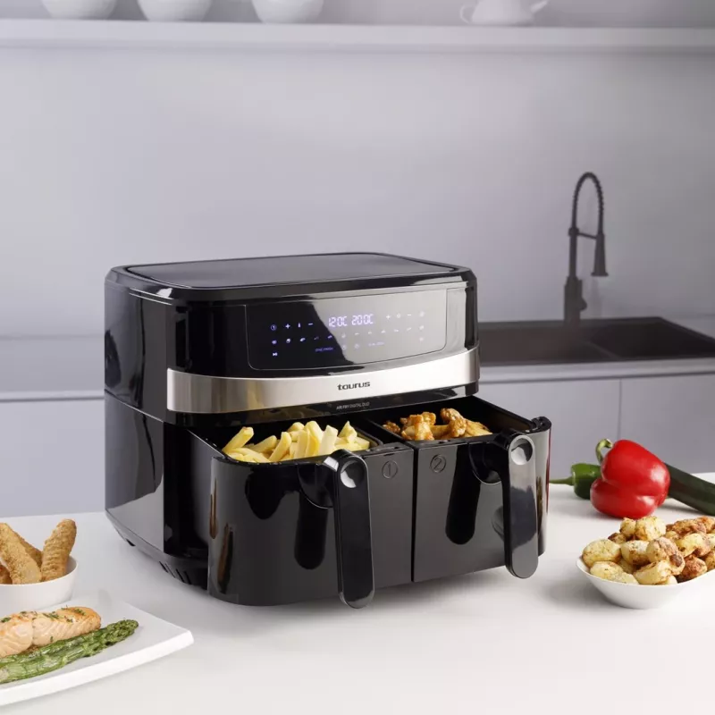Taurus Air Fry Digital Duo Doppel 9 L 2200 W Heißluftfritteuse Schwarz