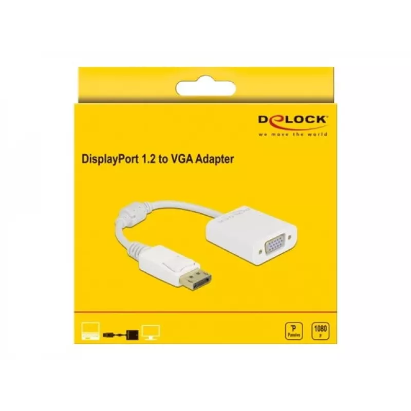 Adapter DisplayPort 1.2 Stecker auf VGA Buchse DeLOCK 61007
