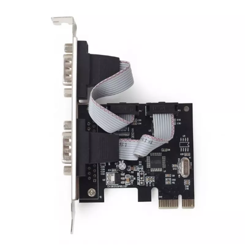 Interne serielle Karte GEMBIRD SPC-22 PCIe RS-232 Low-Profile, WCH382, 16000 Kbit/s, 67×120×20 mm, schwarz