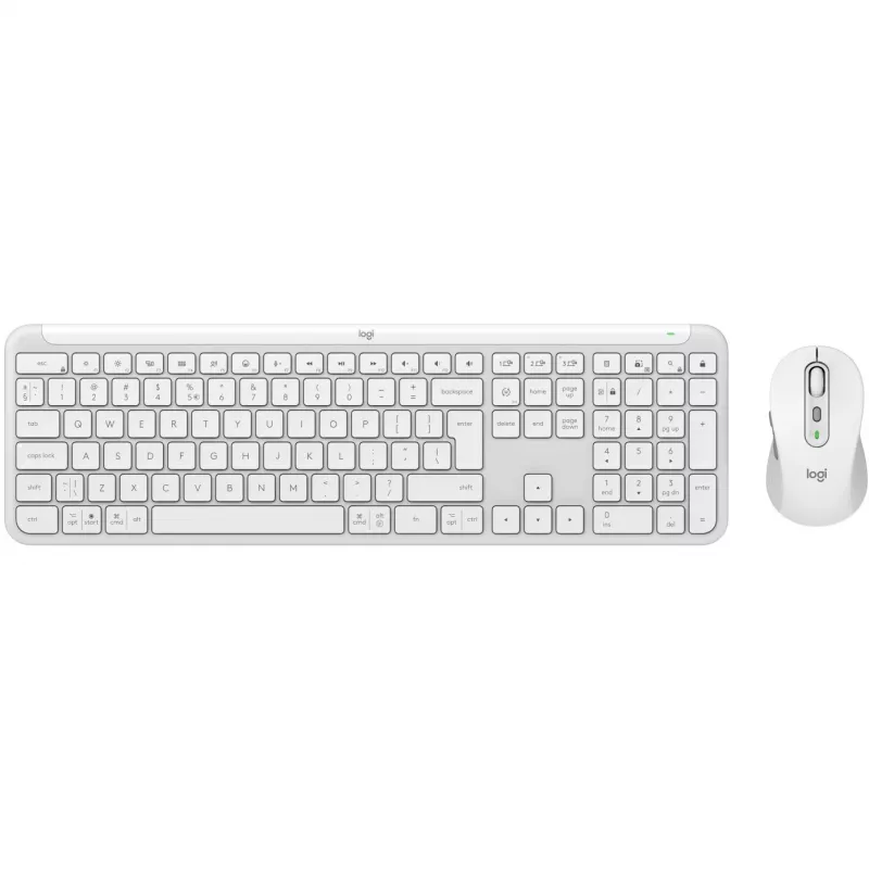 Logitech Signature Slim Combo MK950 - Tastatur-Maus-Set - 100% Full Size - Kabellos - Bluetooth 5.1 LE - QWERTY - US International - Off-White (920-012491)