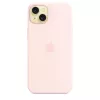 Silikonhülle mit MagSafe für iPhone 15 Plus – Hellrosa