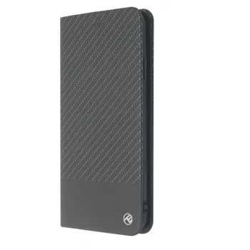 Telefon-Buchhülle Tellur für iPhone XS Max – schwarzes Karbon-Finish, Folio-Brieftaschenstil