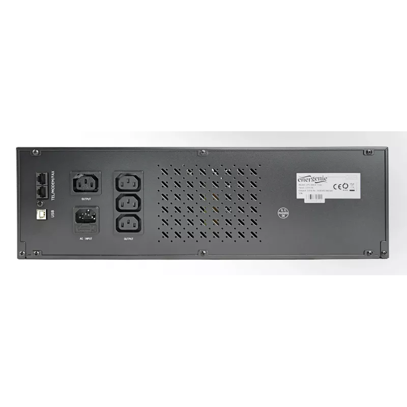 Gembird - USV Rack 19'' 3,4U 1500VA, 4x IEC 230V Ausgang, IEC14 Eingang, RJ11, USB, LCD Line-Interactive 1,5 kVA 900 W 4 Steckdosen