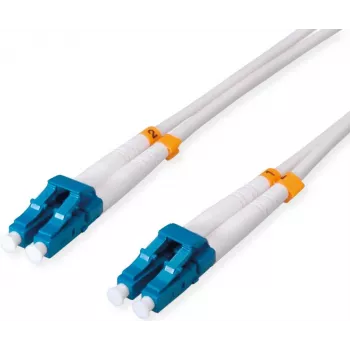 ROLINE Glasfaserkabel Duplex - 9/125µm OS2 - LC-APC/LC-APC - stahlarmiert - LSOH - weiß - 10 m