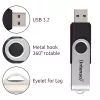 Intenso USB-Stick Office Line, 64 GB, USB-A, 3.2 Gen 1x1, Schwarz-Silber, 64 GB, USB Typ-A, 3.2 Gen 1 (3.1 Gen 1), Drehring, Schwarz, Silber