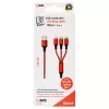 USB-Kabel 2GO 797150 1,5m USB B USB C/Micro-USB B/Lightning Rot
