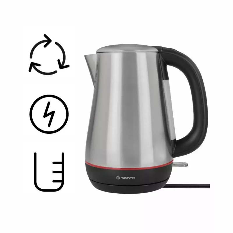 Wasserkocher MANTA 1,7L 2200W Edelstahl