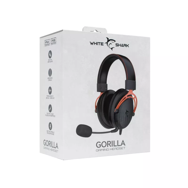 Kopfhörer White Shark GH-2341 Gorilla Schwarz/Rot
