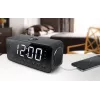 Weckerradio Muse M-192 CR — Digitaluhr, FM-Tuner, 1,8-Zoll-LED-Anzeige, schwarzes Holz, AC 100–240V, AAA-Backup