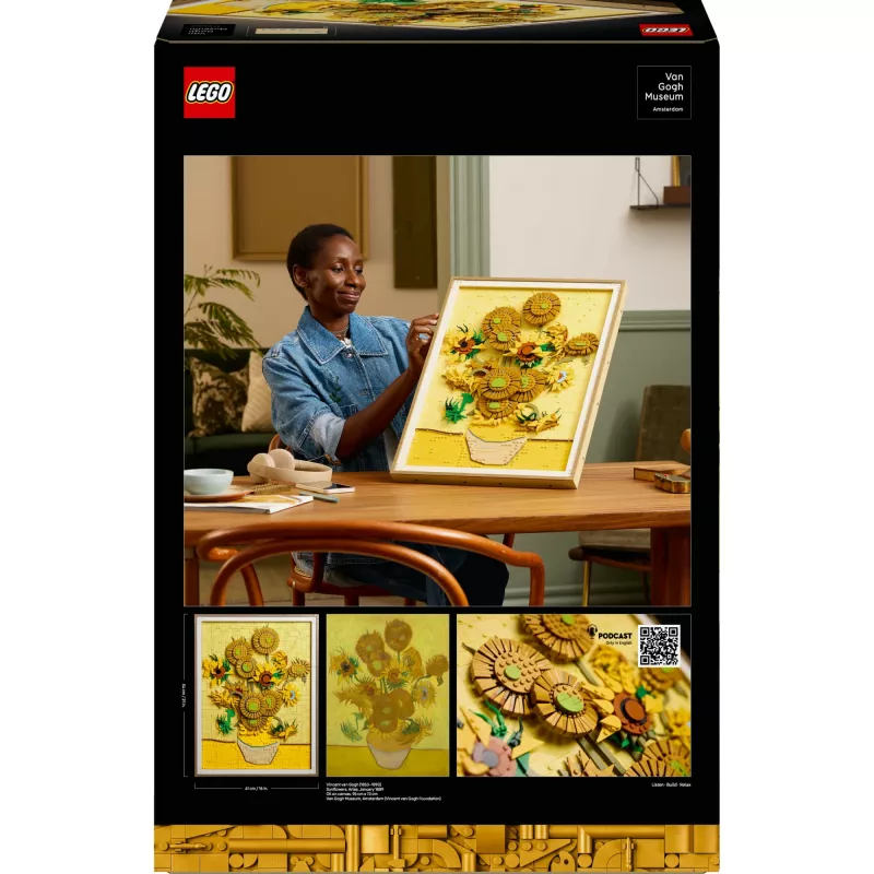 Wandmosaikset LEGO Art Vincent van Gogh Sonnenblumen 3D-Mosaik-Wandkunstset 2615 Teile 540×410×50 mm