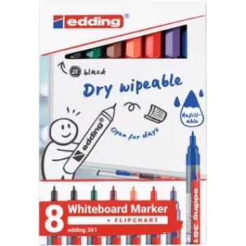 Edding 361 Whiteboard-Marker-Set 4-361-8-S2999, 1 mm, 8 Stück, verschiedene Farben