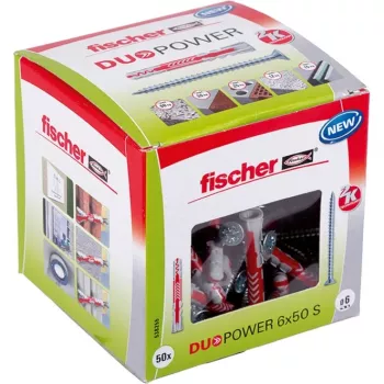 FISCHER DÜBEL DUOPOWER 6x50 S 50 Stk. MIT SCHRAUBE