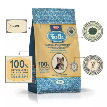 FOLK Small breeds Fischspezialität kaschubischer Art mit Äpfeln, Petersilie und Liebstöckel - Trockenfutter für Hunde - 7kg