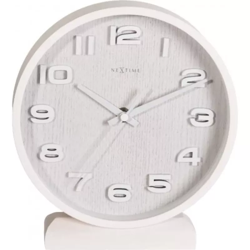 NeXtime Wanduhr 5192wi Wood Wood Small 22x20 cm, Weiß
