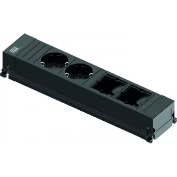 Stromverteiler Bachmann 916.0601 0,1 m 2 AC-Steckdosen Schwarz