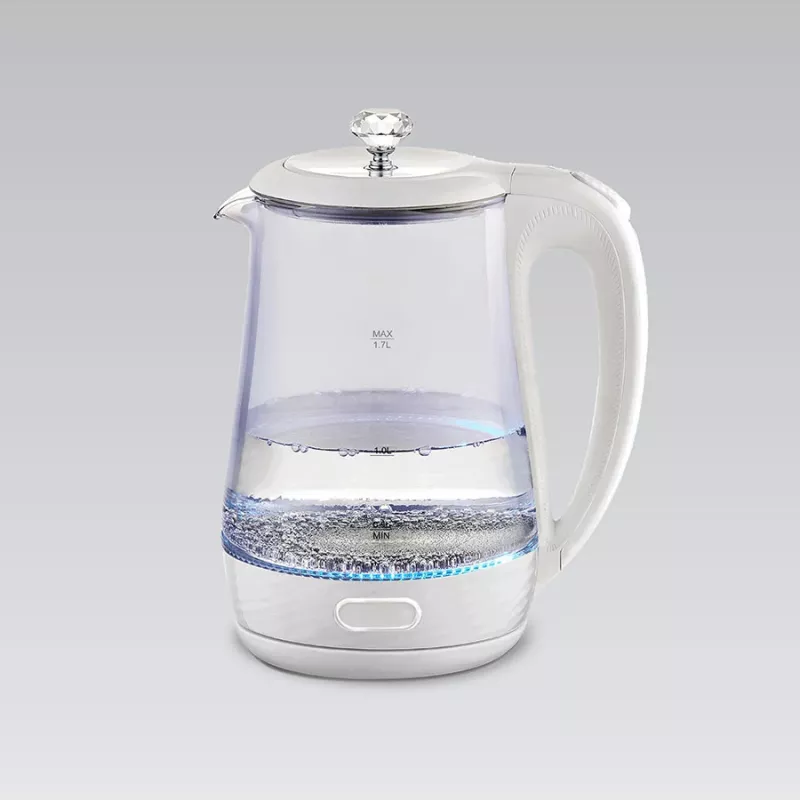 Wasserkocher Maestro MR 052 WH — 1,7 L, 2200 W, durchscheinend weiß, Glasgehäuse