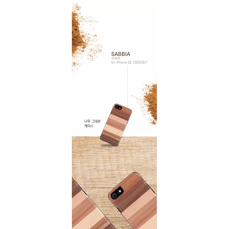 Handyhülle man and wood für iPhone 7/8 — sabbia schwarz