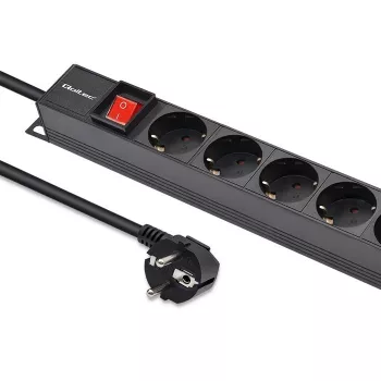 Qoltec Aluminium-PDU für RACK | 16A | 16 x Schuko | Vertikal | 1,8 m