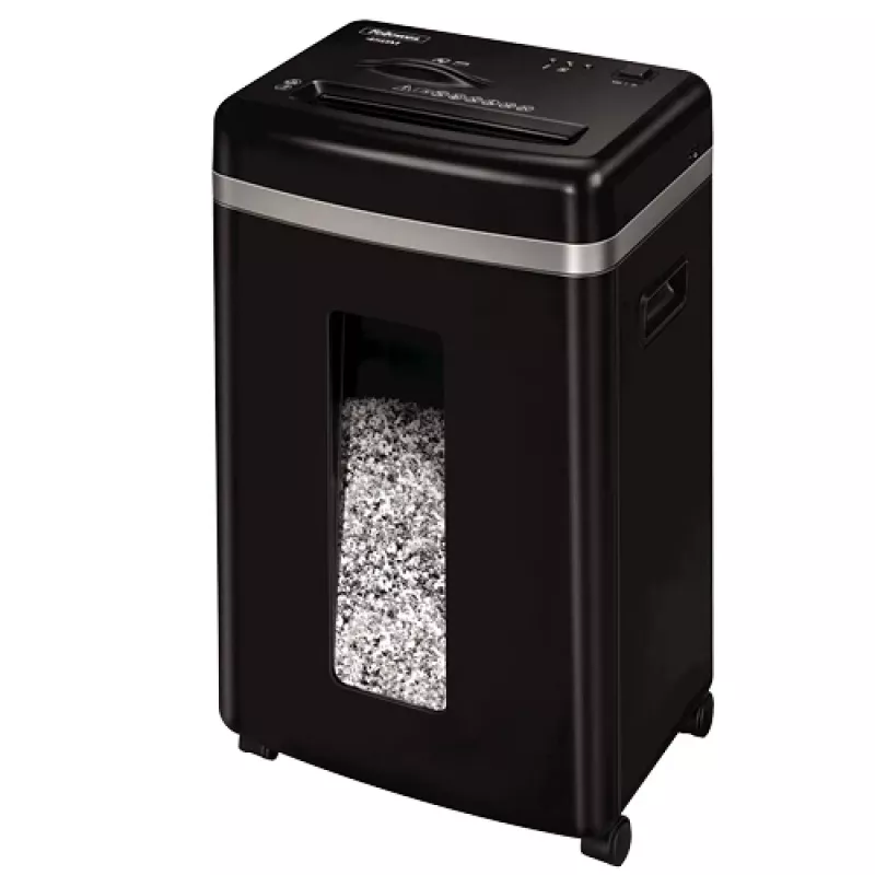 Aktenvernichter Fellowes Powershred 450M Micro-cut, 9-Blatt-Kapazität, 2 x 12 mm, 22-Liter-Auffangbehälter, schwarz