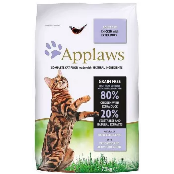 APPLAWS Huhn mit Ente - Trockenfutter für Katzen - 7,5 kg