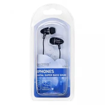 Kabelgebundene In-Ear-Kopfhörer VAKOSS LT-437EX, binaural, 3,5 mm, 1 m Kabel, 32 Ω, 20–20000 Hz, geschlossen, schwarz