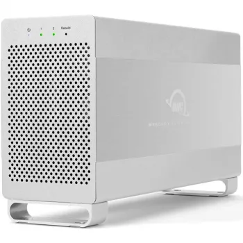 OWC Mercury Elite Pro Dual Weiß – externes Gehäuse für 2× 3,5-Zoll-SATA-Festplatten, RAID 0/1/SPAN, USB Typ‑B