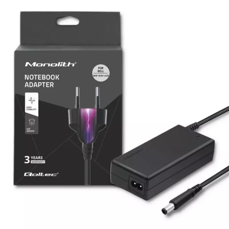 Qoltec 50085.90W Netzteil für Dell | 90W | 19,5V | 4,62A | 7,4*5,0+Pin | +Netzkabel