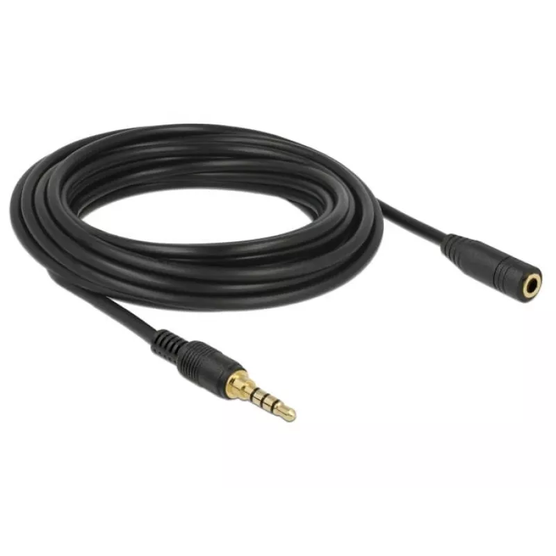 DeLOCK 85635 Audiokabel 3,5 mm Stecker auf Buchse 5 m Schwarz