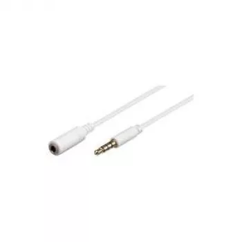 Wentronic Goobay 3,5-mm-Klinken-Verlängerungskabel, Weiß, 5 m – Klinkenstecker 3,5 mm (4-polig, Stereo) > Klinkenbuchse 3,5 mm (4-polig, Stereo) (62364)