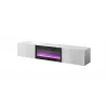 TV-Schrank Cama Meble SLIDE 200K mit elektrischem Kamin 200x40x37 cm glanzweiß