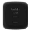 AC Indoor-Schnellladegerät Belkin WCH020kqBK, 2× USB-C, universelle Kompatibilität, Stromschutz, schwarz