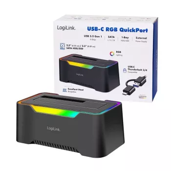 LogiLink HDD Dockingstation LogiLink Quickport USB 3.2 1-Port für 2,5/3,5 SATA (QP0035)